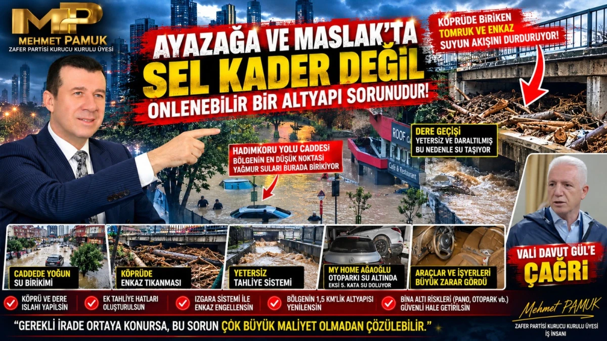 Ayazağa Ve Maslak&rsquo;ta Sel Kader Değil!