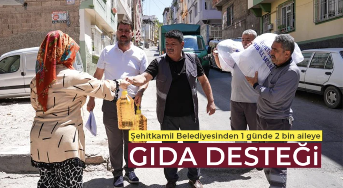 Şehitkamil Belediyesinden 1 günde 2 bin aileye gıda desteği